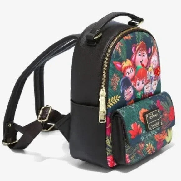 Loungefly Disney Peter Pan and Lost Boys Chibi Jungle Mini Backpack Exclusive - Picture 2 of 5